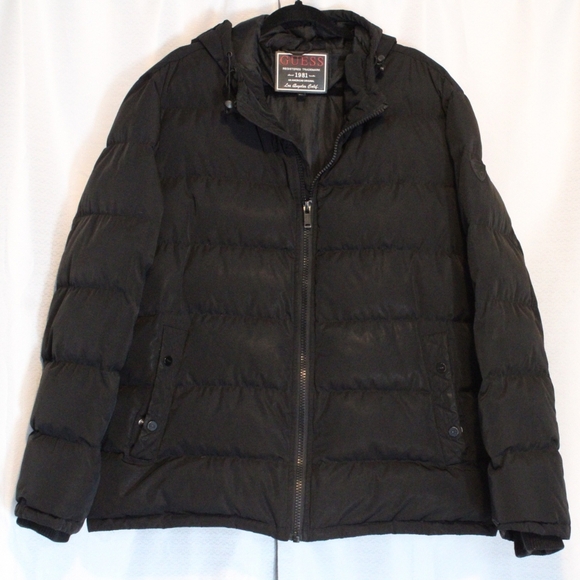 Men’s Vintage Guess Black Feather Down Puffer Jacket – XXL - Picture 1 of 11
